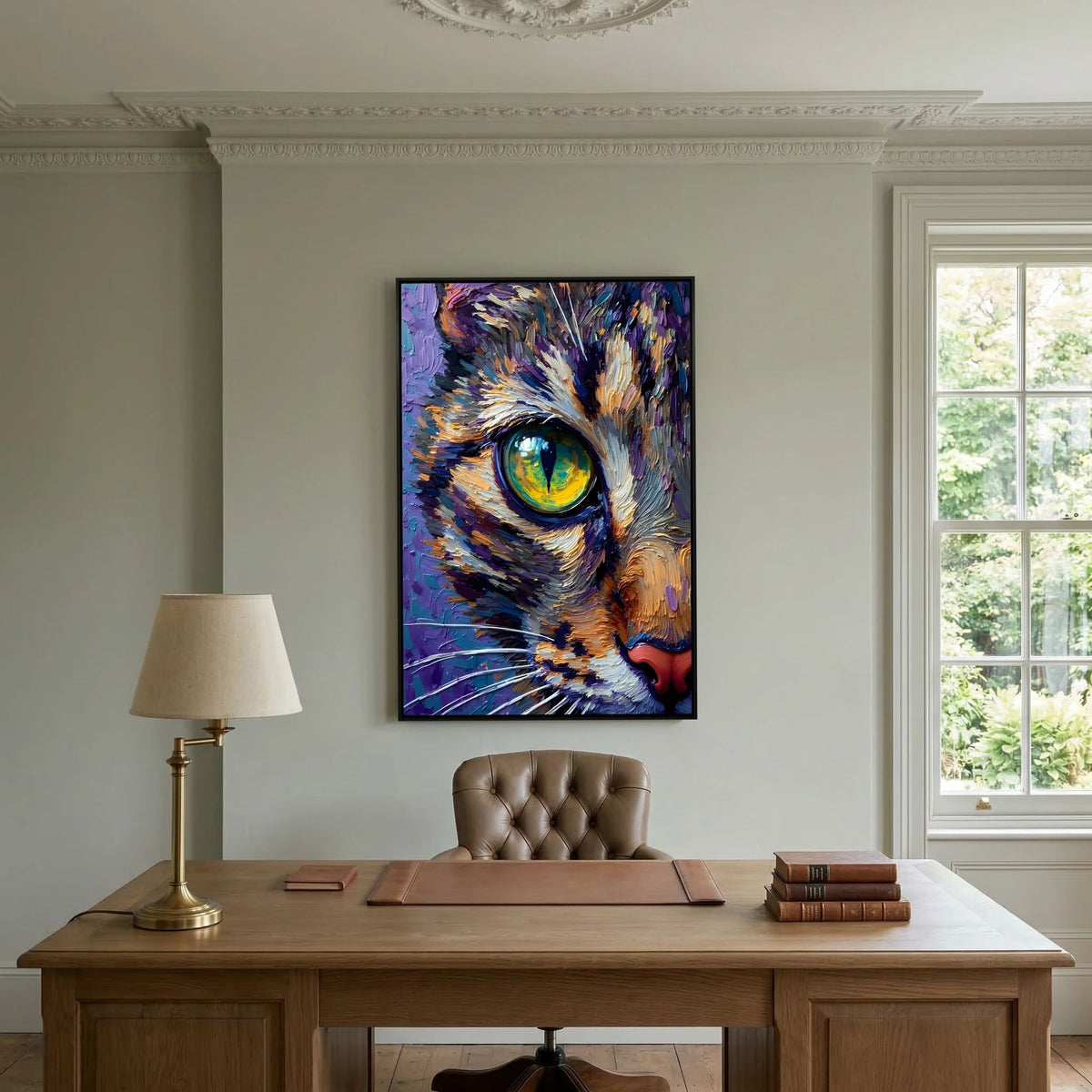 Abstract Domestic Cat Oil Style Canvas Minimalist Wall Decor