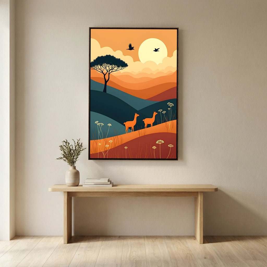 Duo Of Alpaca Abstract Wall Canvas
