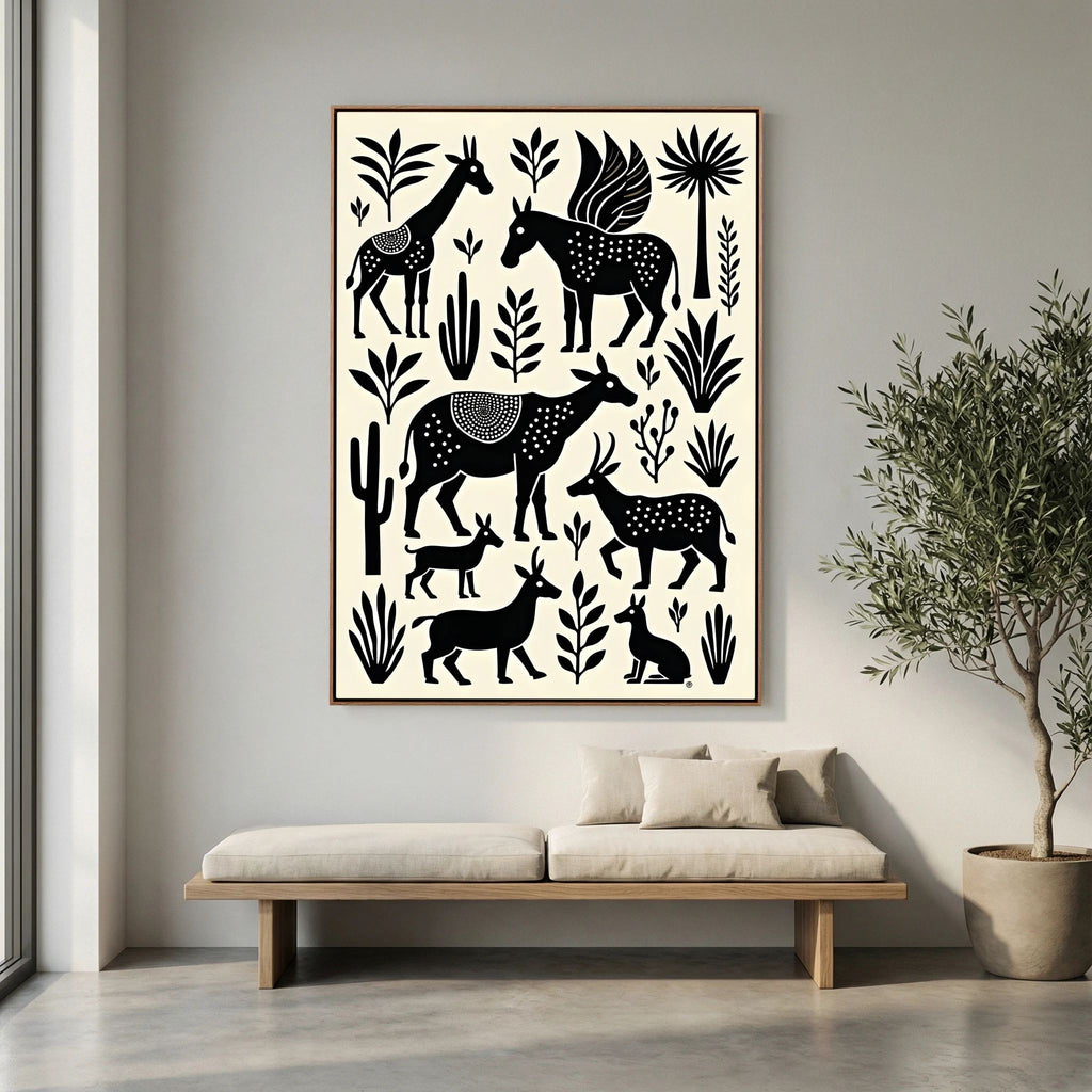 Mystical Planes Animals Canvas Wall art