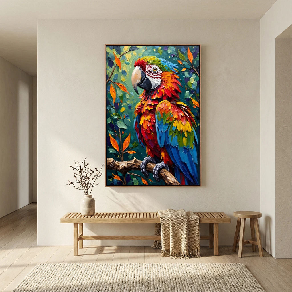 A Vibrant Macaw Stand Out In Any Room Minimalist Wall Canvas