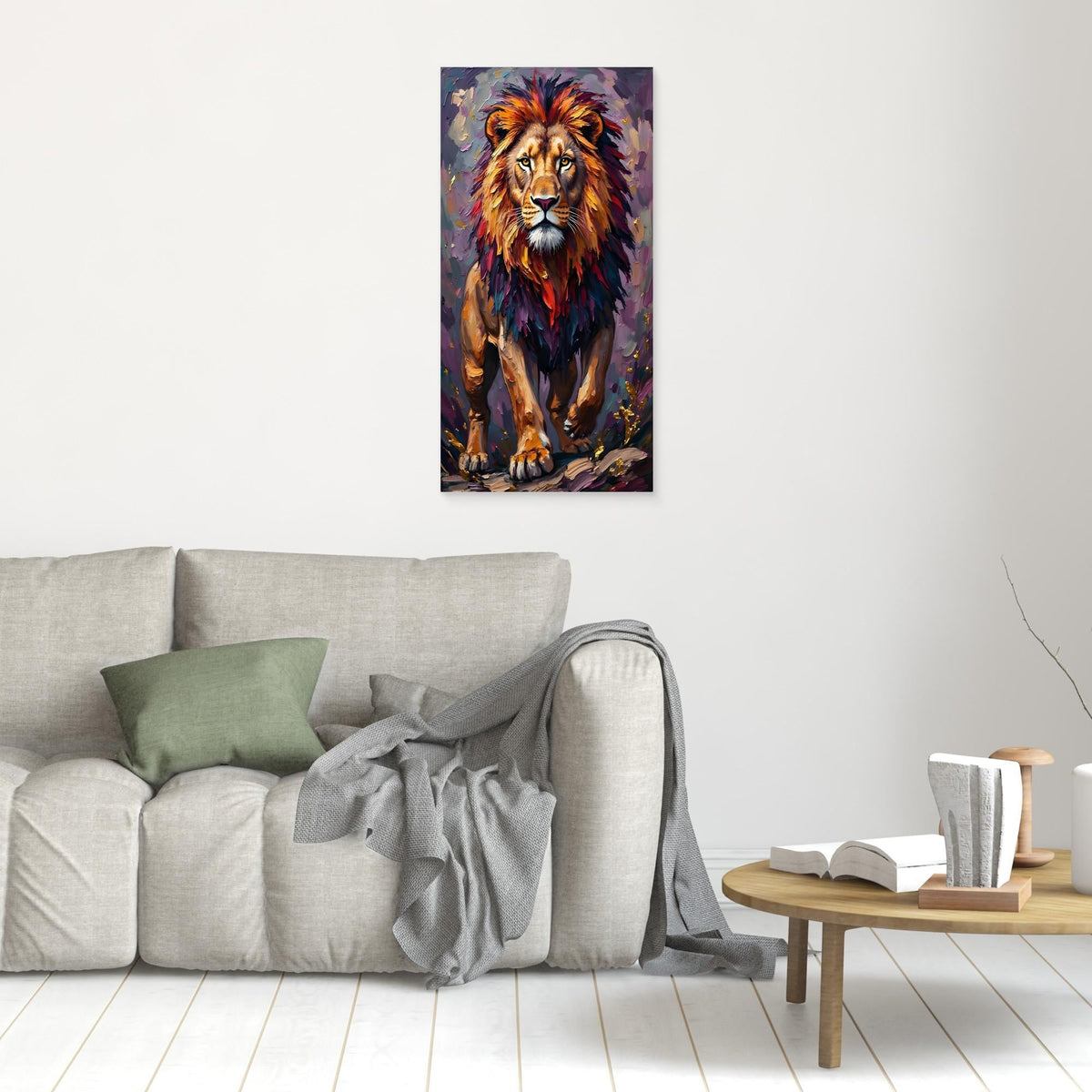 Abstract Lion Minimalist Oil Style