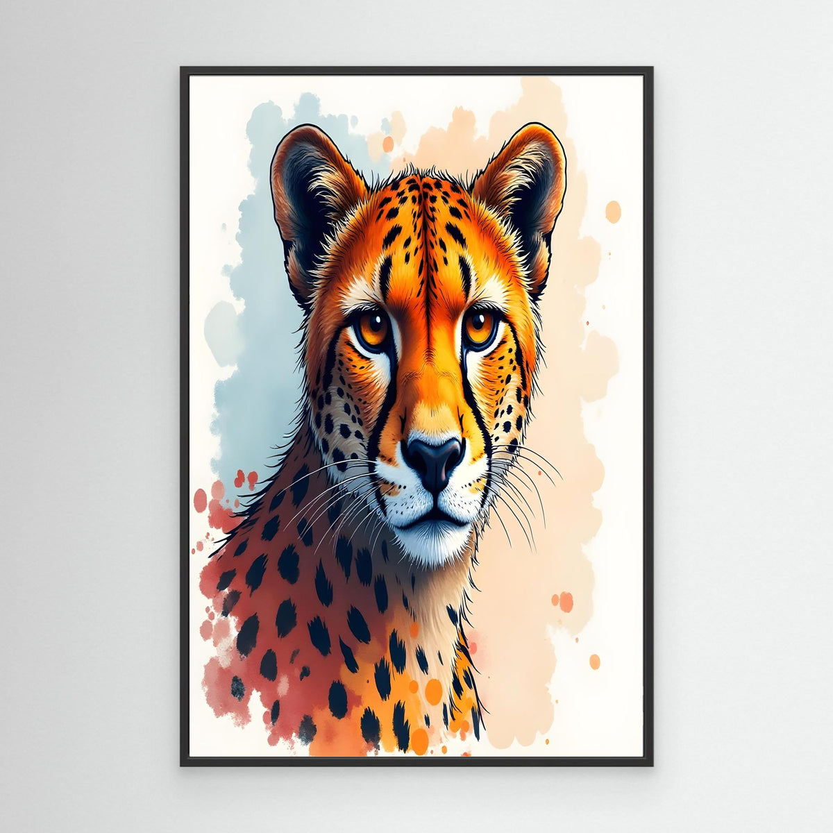 Abstract Cheetah Minimalist Ink Style Canvas