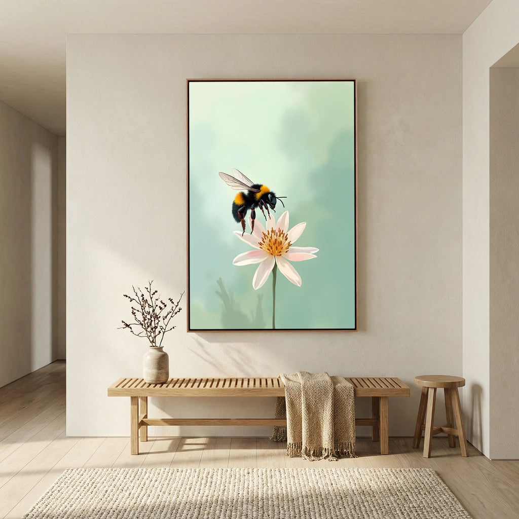Delicate Bumble Bee Wall Art Minimalist Decor