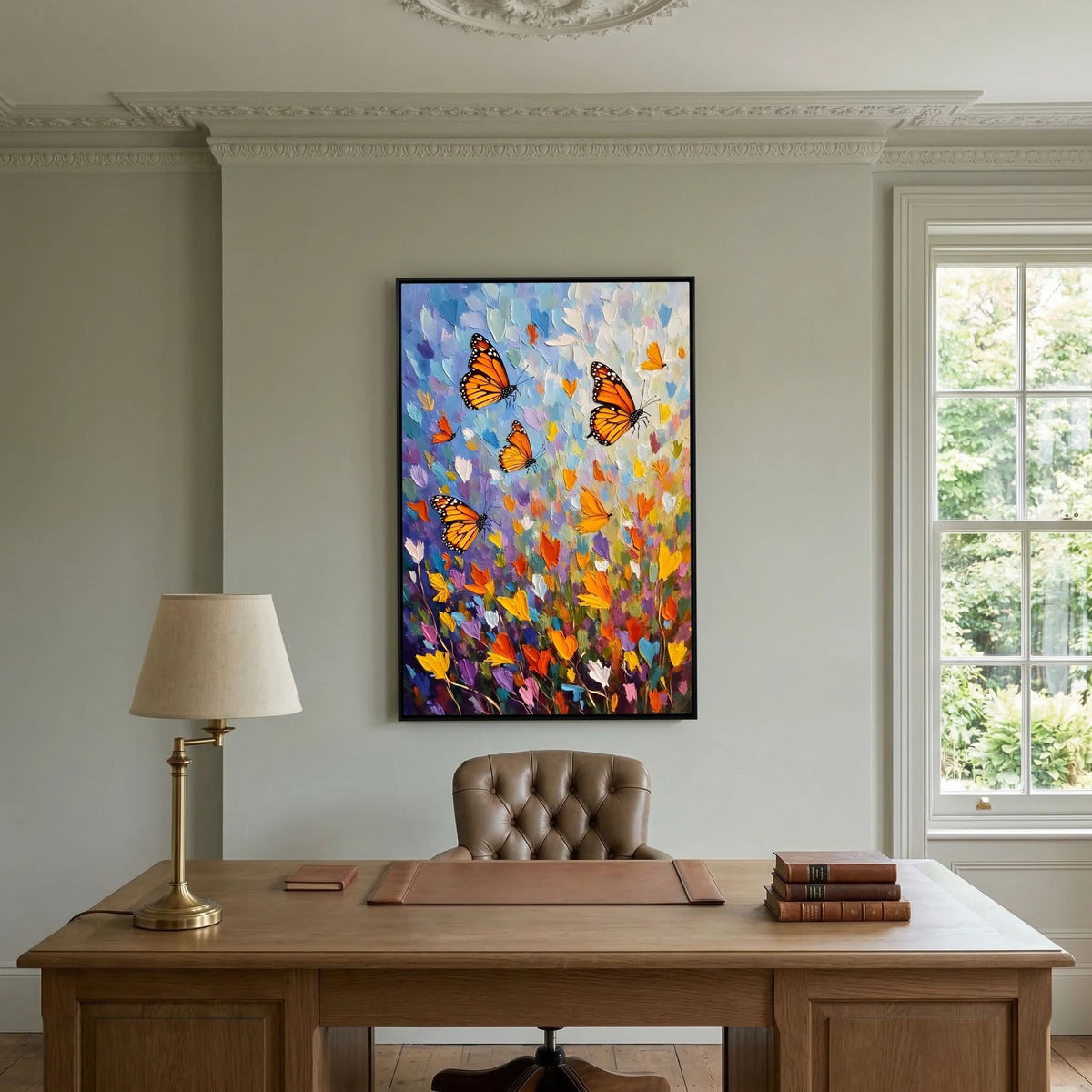 Monarch Butterfly Abstract Wall Canvas Oil Style
