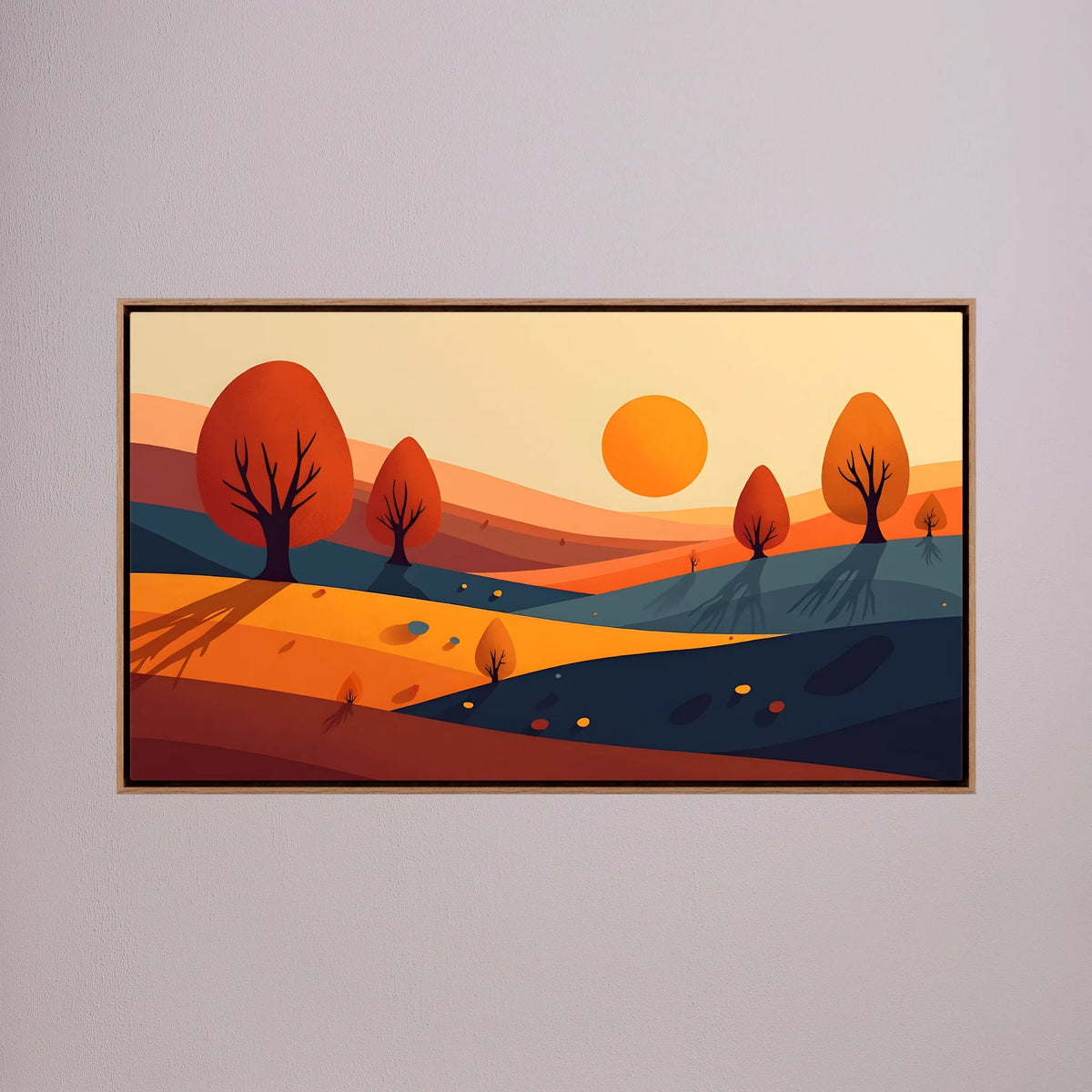 Autumn Trees At Sunset Abstract Wall Art