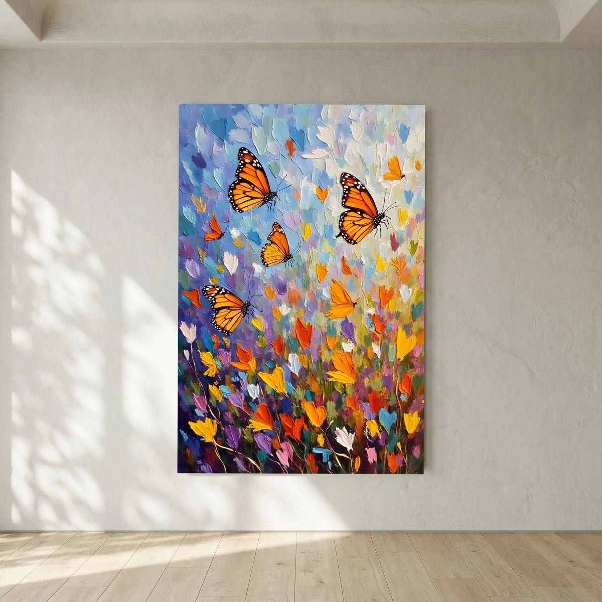 Monarch Butterfly Abstract Wall Canvas Oil Style