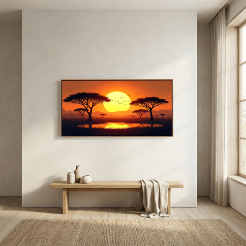 Acacia Tree Sunset On The African Planes Canvas Print