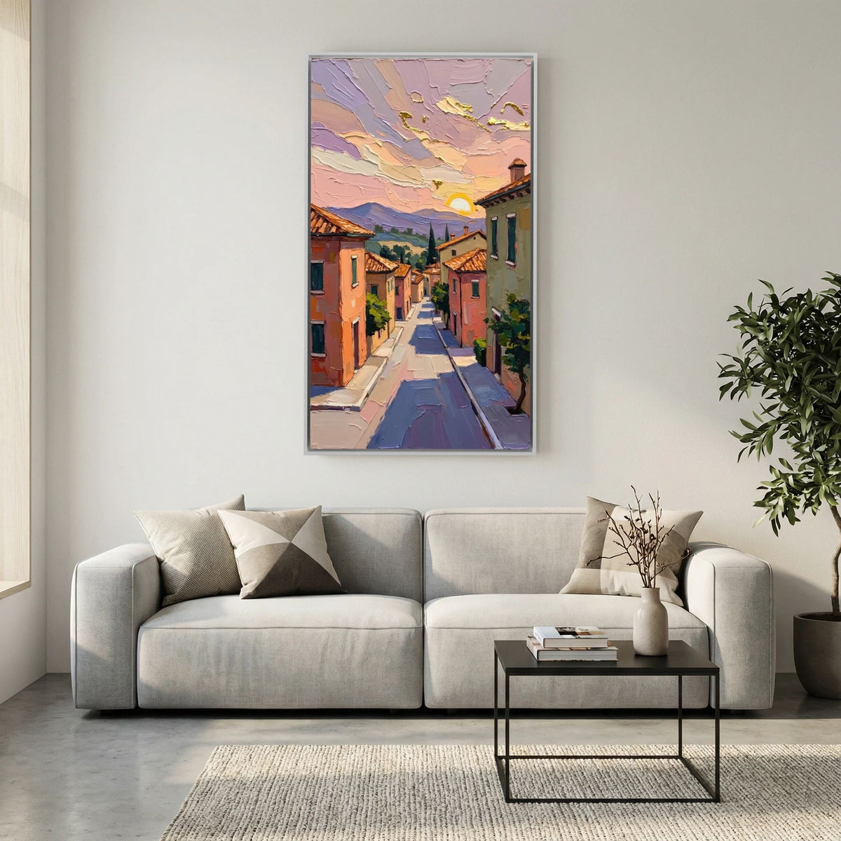 Abstract Street Scene Oil Style Wall Art