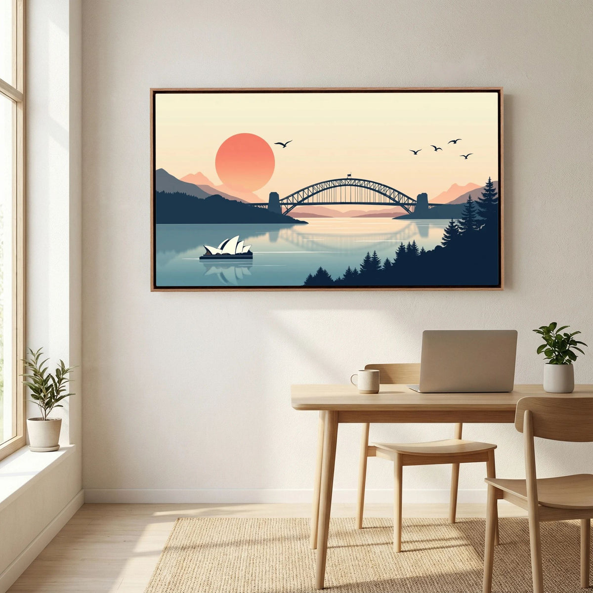 Abstract Sydney Harbour Boat At Sunset