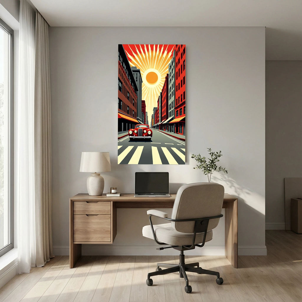 Vintage Street Scene Wall Canvas