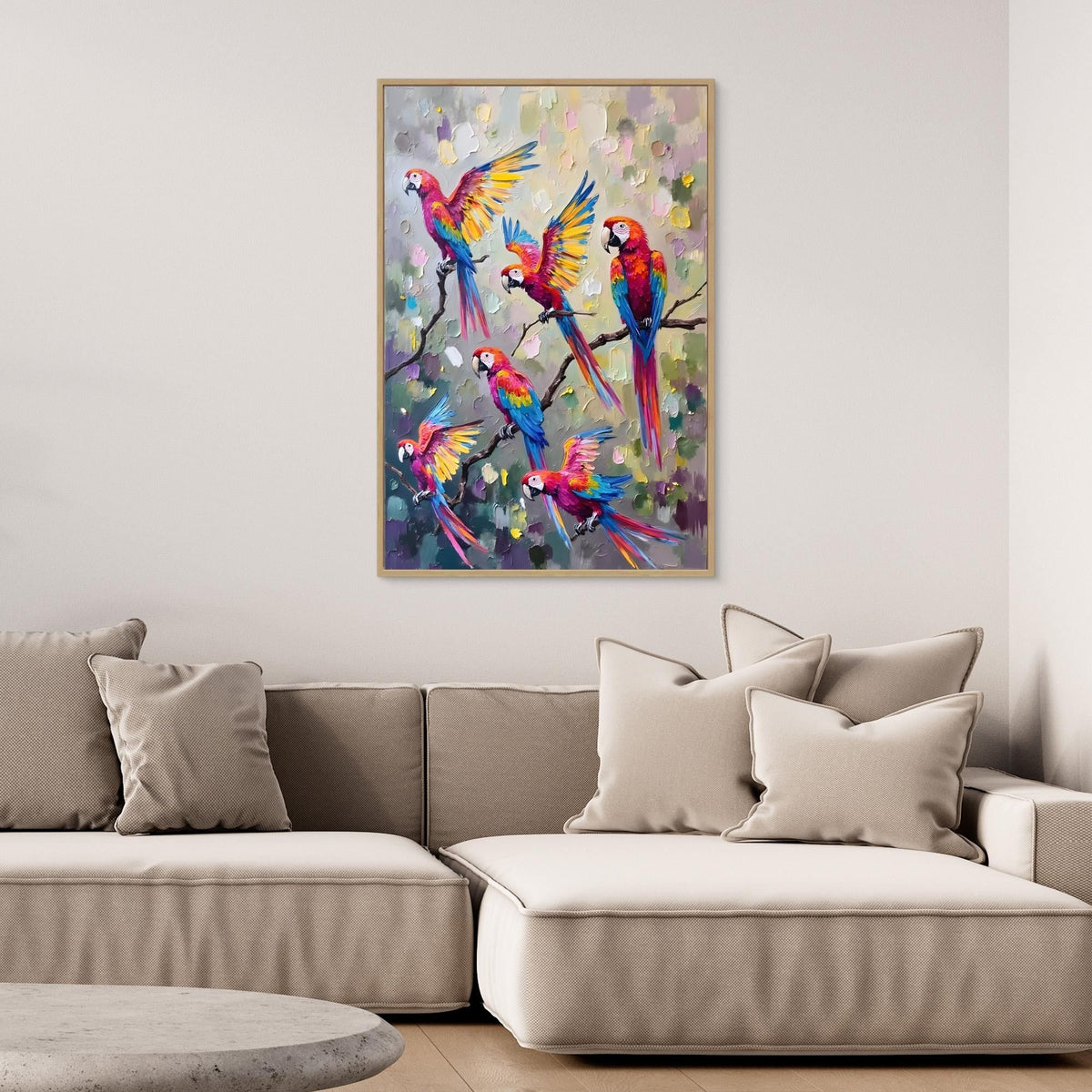 Macaw Abstract Oil Style Canvas Great Gift Idea 