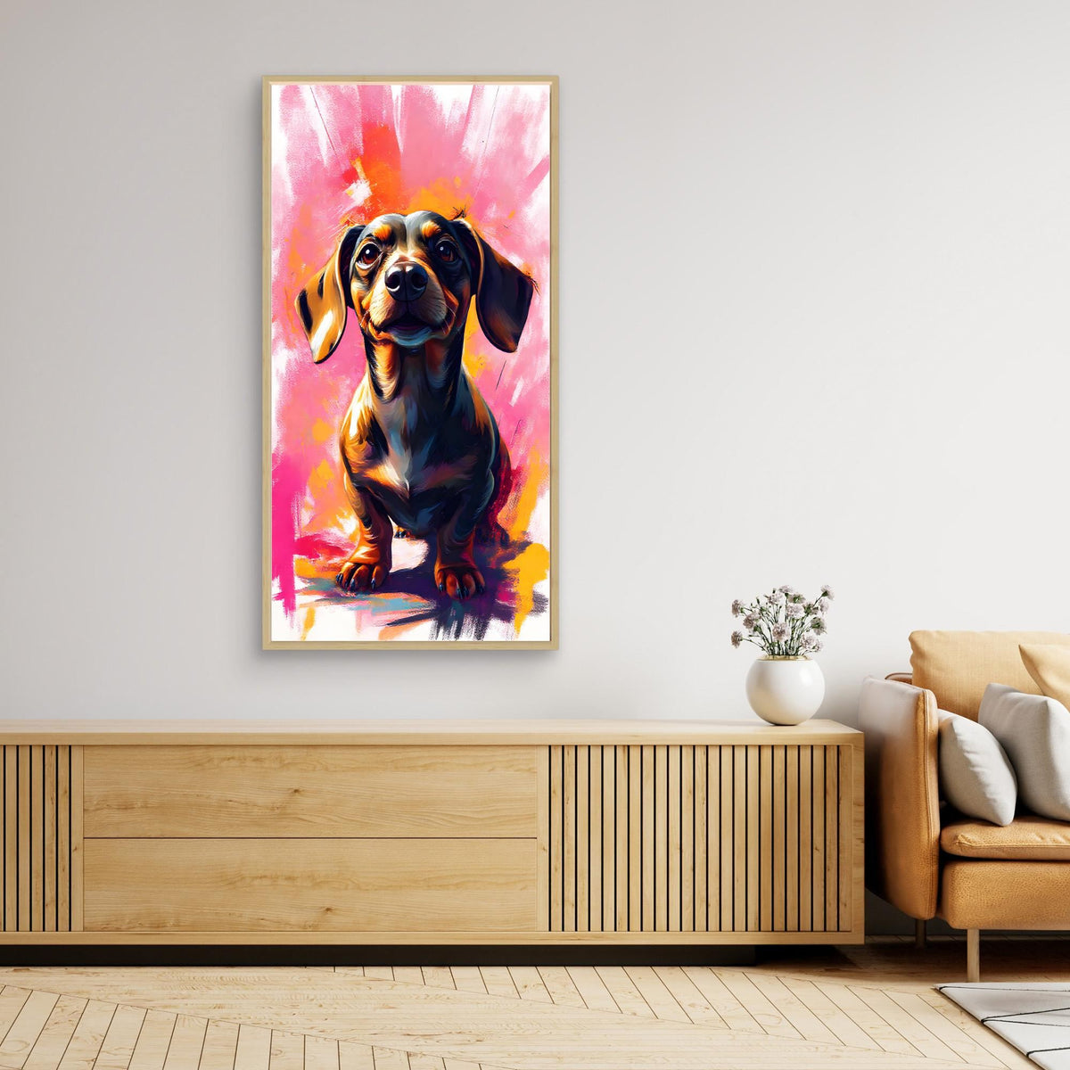 Abstract Dachshund Vision In Pink