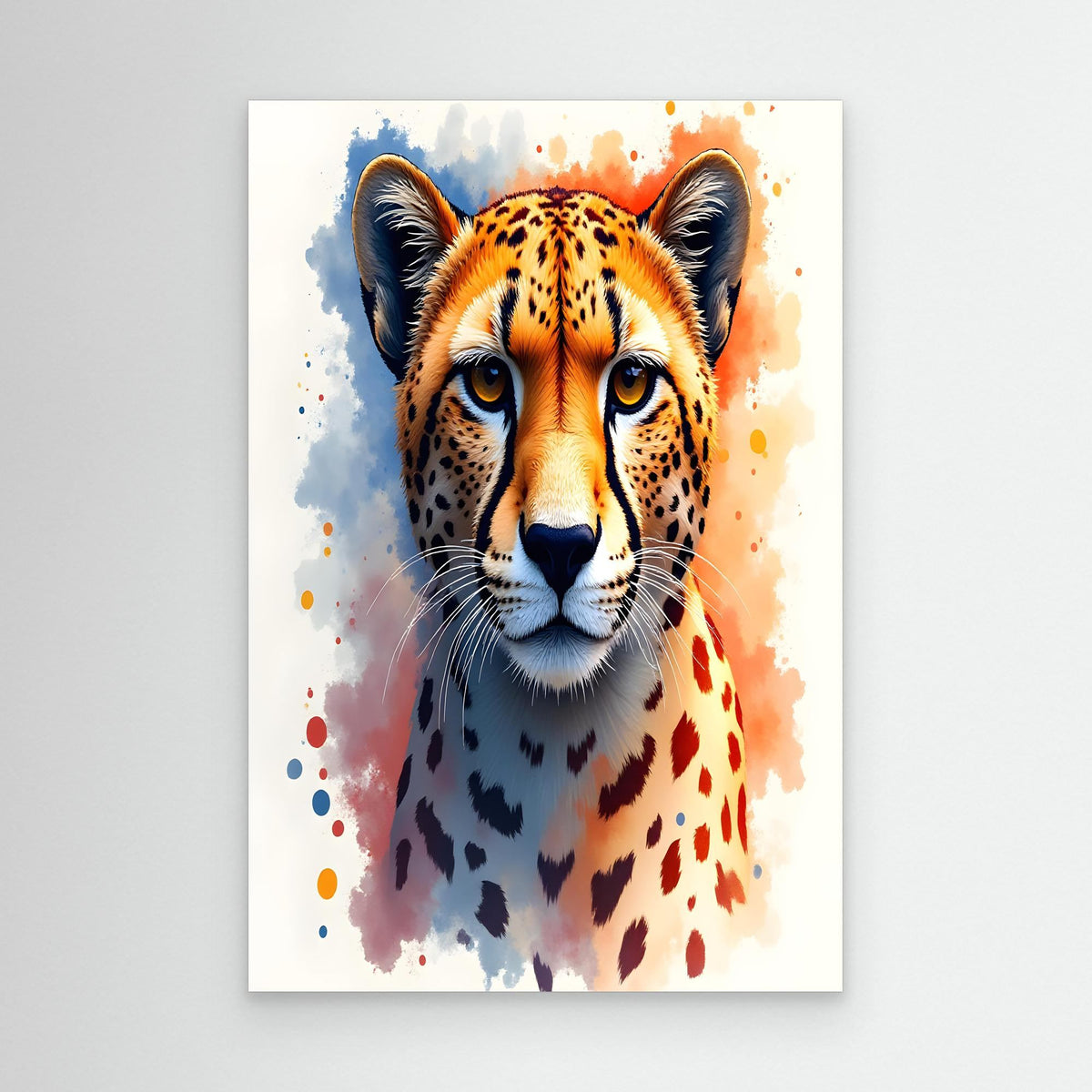 Abstract Cheetah Minimalist Ink Style 