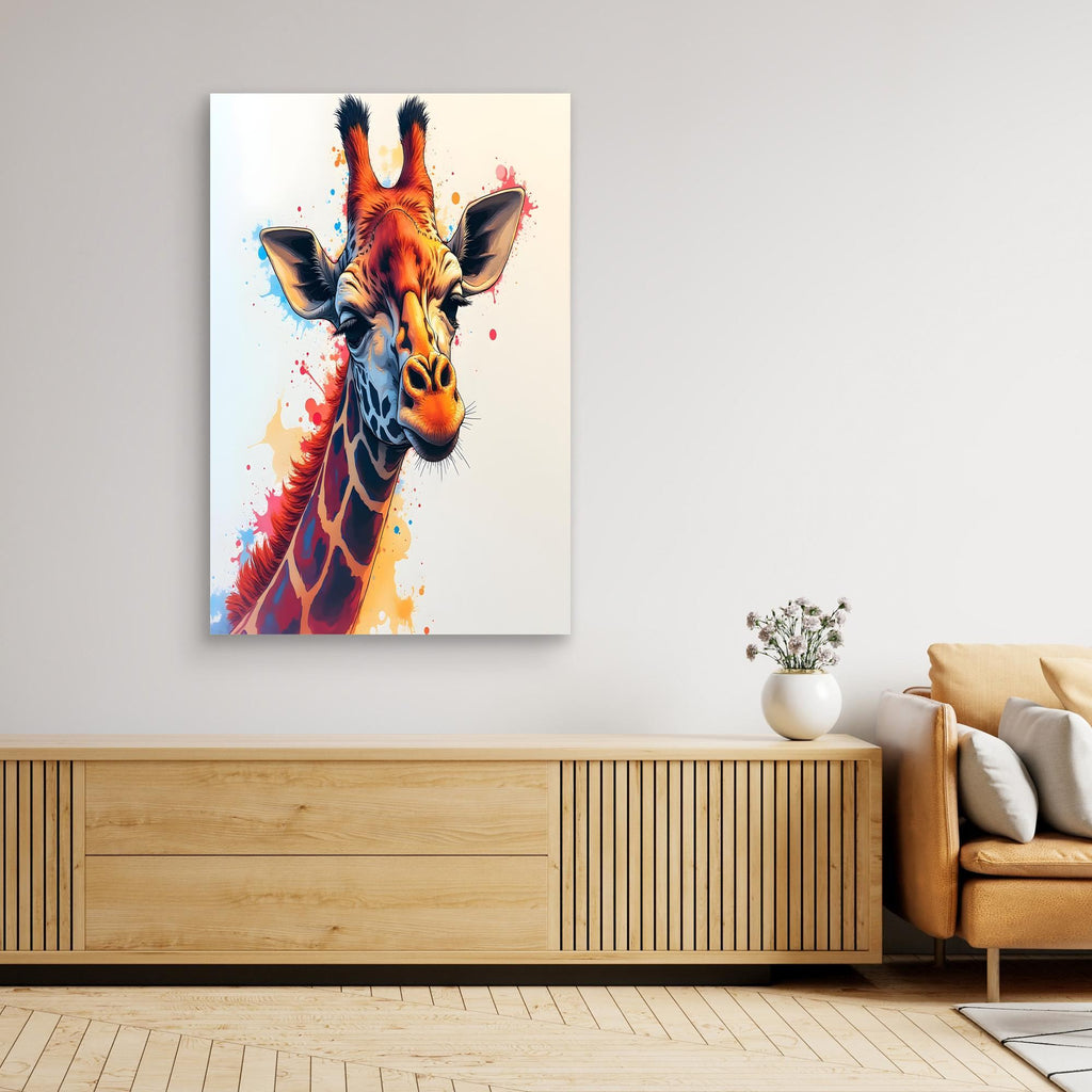 Abstract Giraffe Canvas Minimalist Ink Style