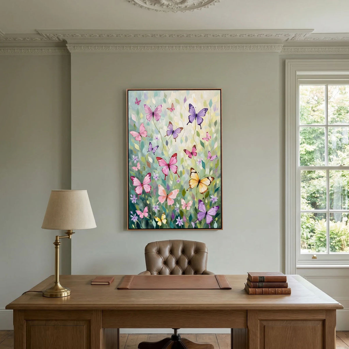 Butterfly Wall Art Pastel Colours Minimalist Abstract Canvas