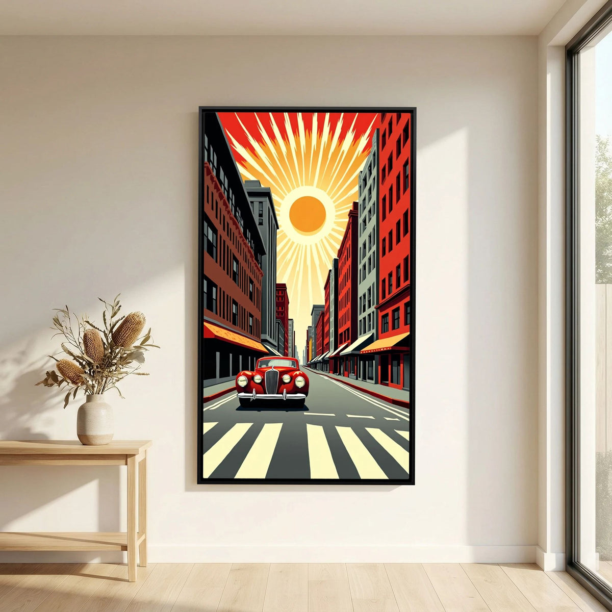 Vintage Street Scene Wall Canvas