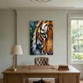 Bold Tiger Abstract Oil Style Canvas Wall Art