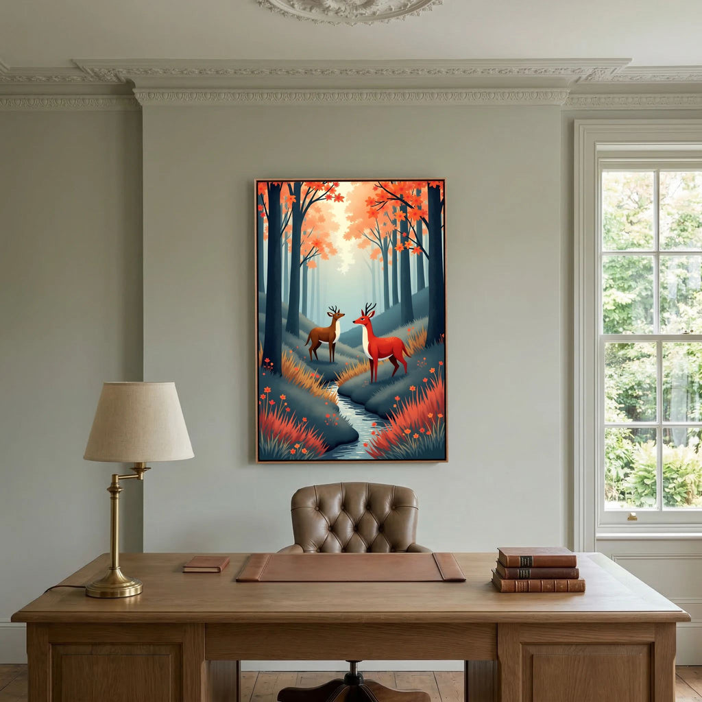 Forest Scene Abstract Deer