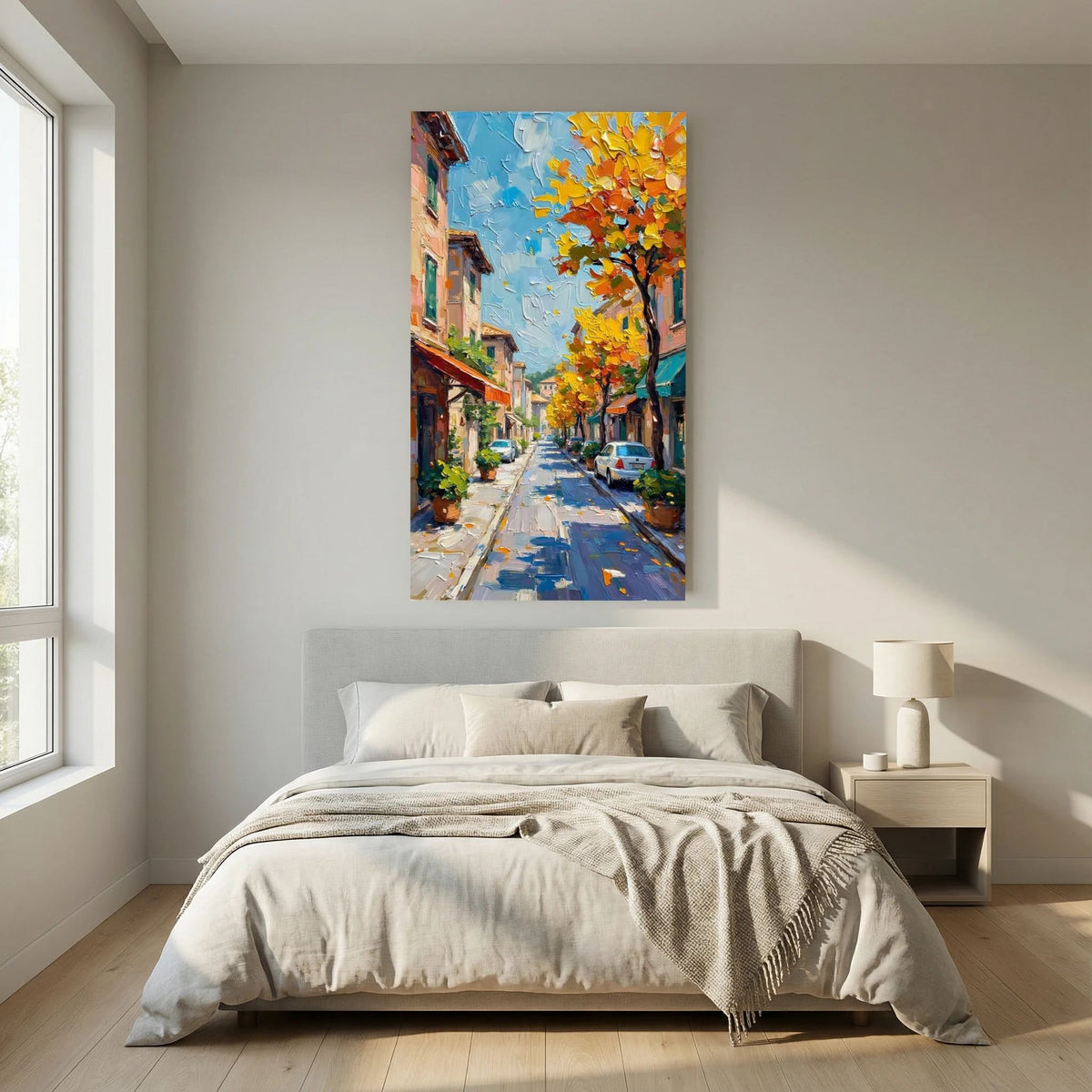 Street Scene Oil Style Wall Canvas