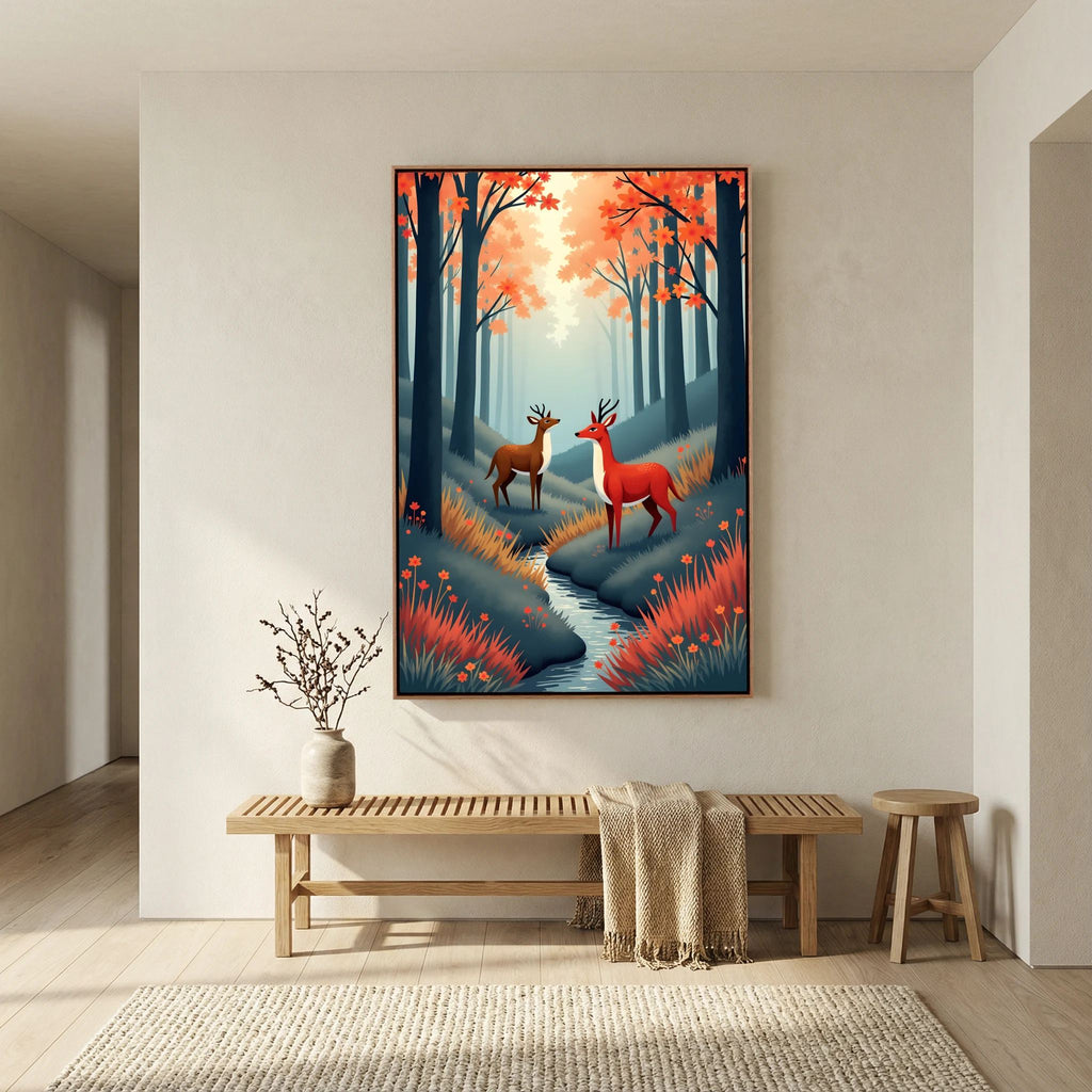 Forest Scene Abstract Deer