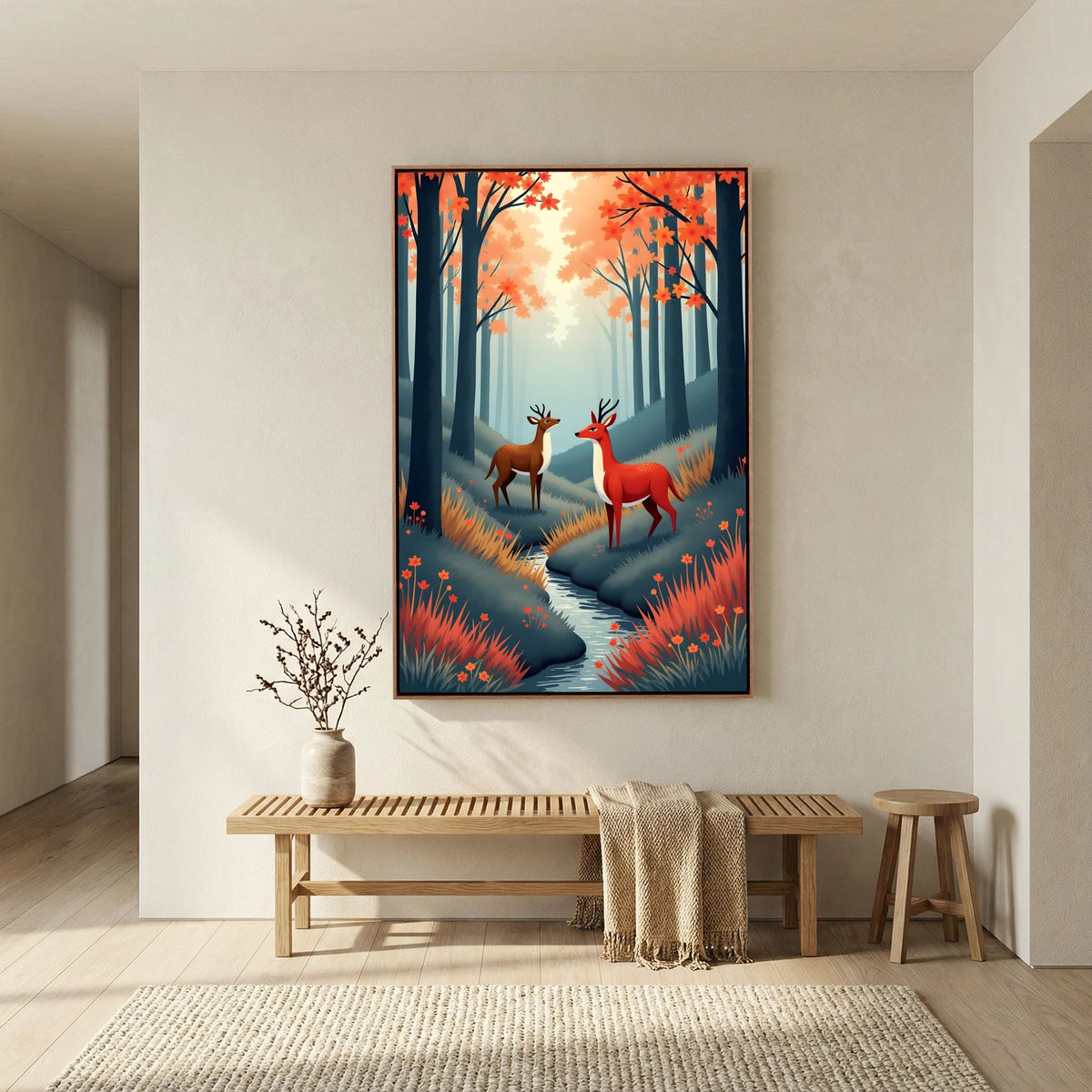 Forest Scene Abstract Deer