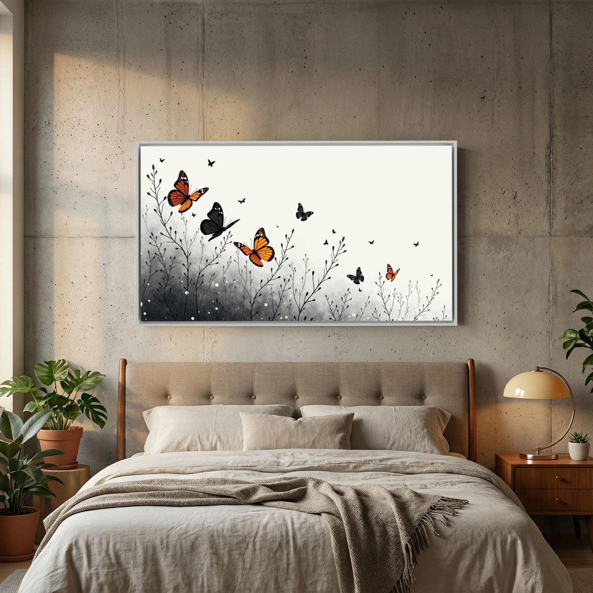 Butterfly In Flight Wall Canvas Art