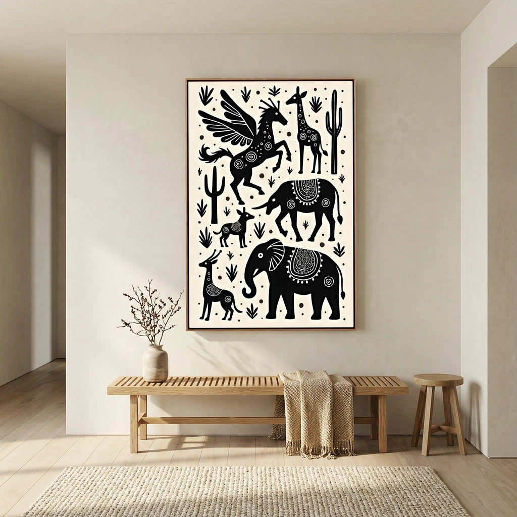 Mystical African Animal Canvas Wall Art