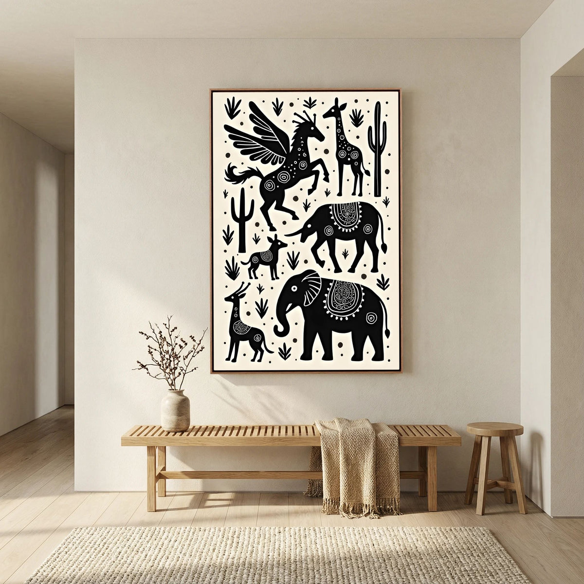 Mystical African Animal Canvas Wall Art