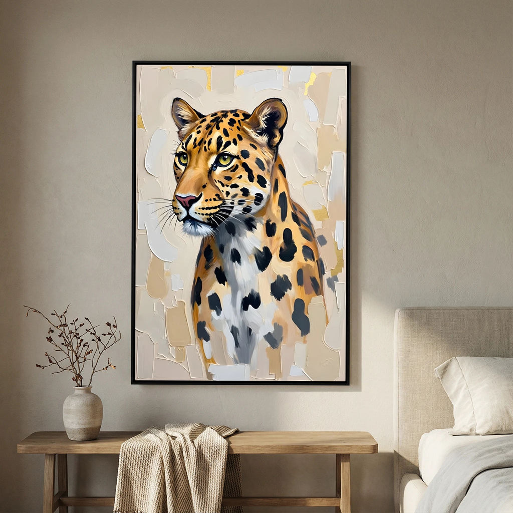 Leopard Oil Style Abstract Minimalist Wall Decor Muted Colours