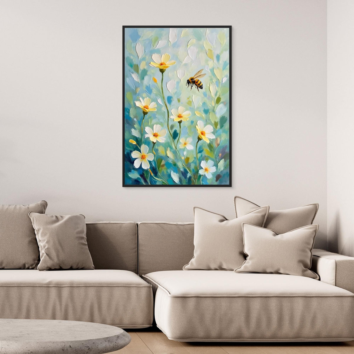 Abstract Bee Art Minimalist Oil Style