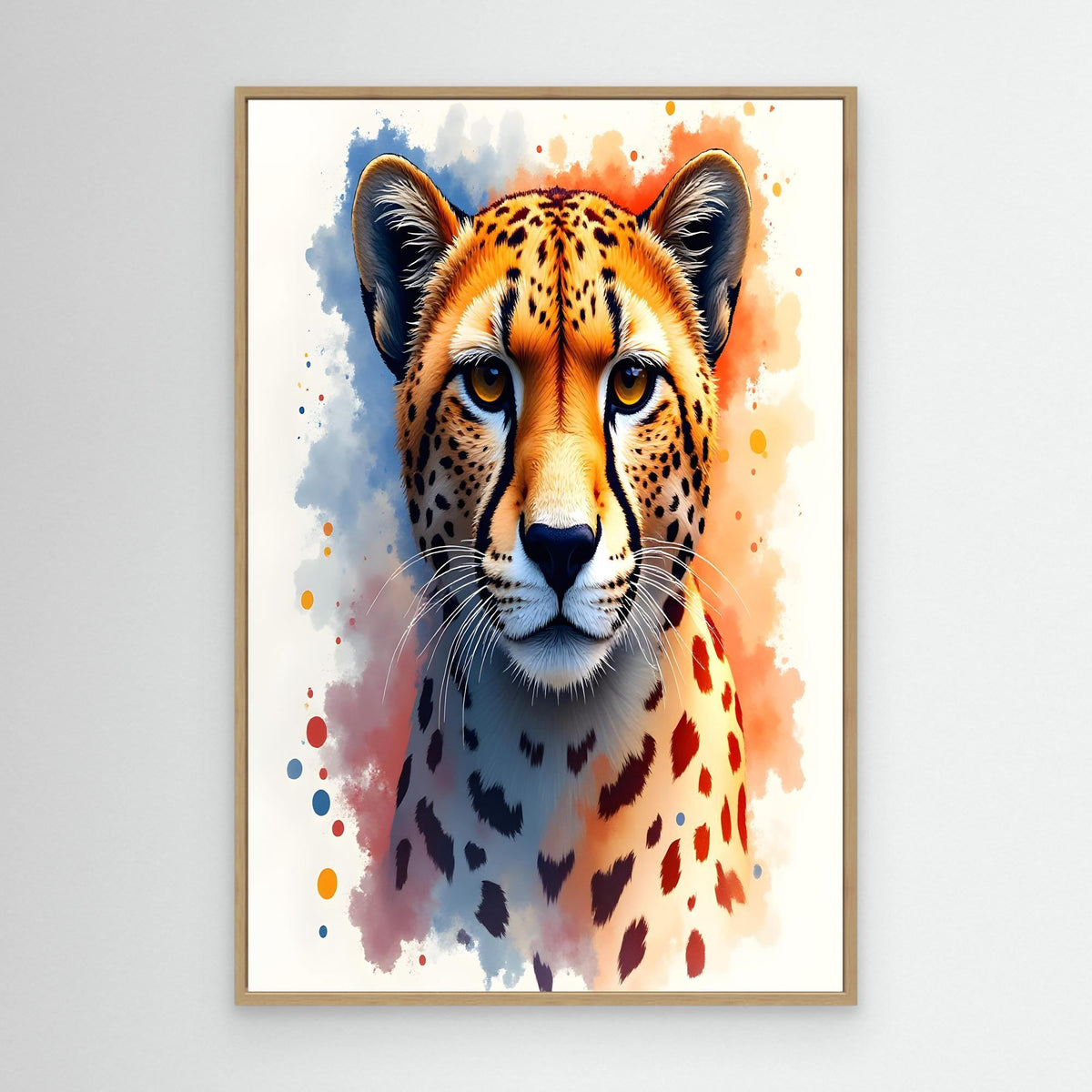Abstract Cheetah Minimalist Ink Style 