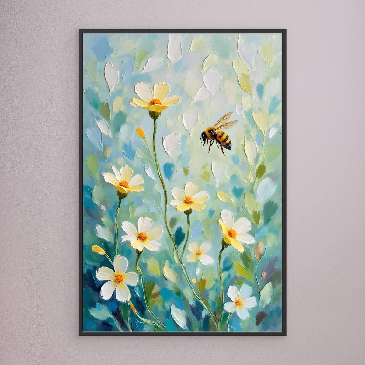 Abstract Bee Art Minimalist Oil Style