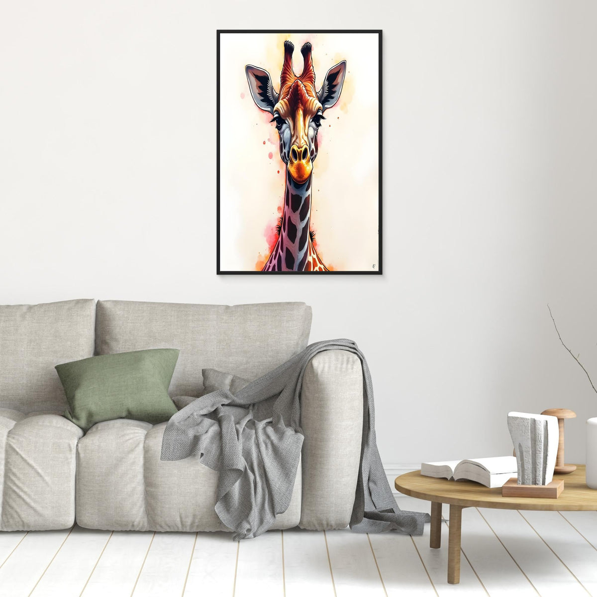 Abstract Giraffe Canvas Minimalist Ink Style