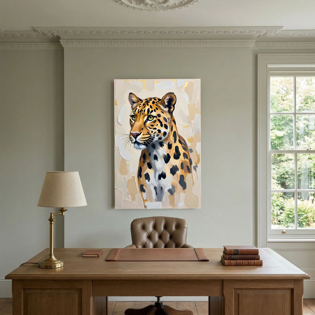 Leopard Oil Style Abstract Minimalist Wall Decor Muted Colours