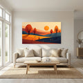 Autumn Trees At Sunset Abstract Wall Art