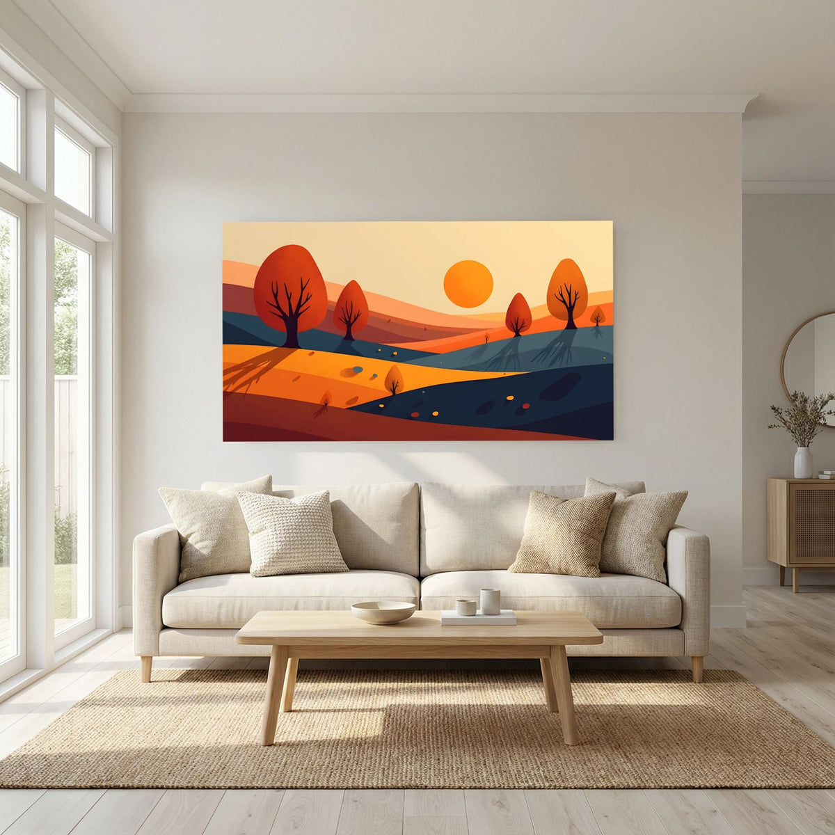Autumn Trees At Sunset Abstract Wall Art
