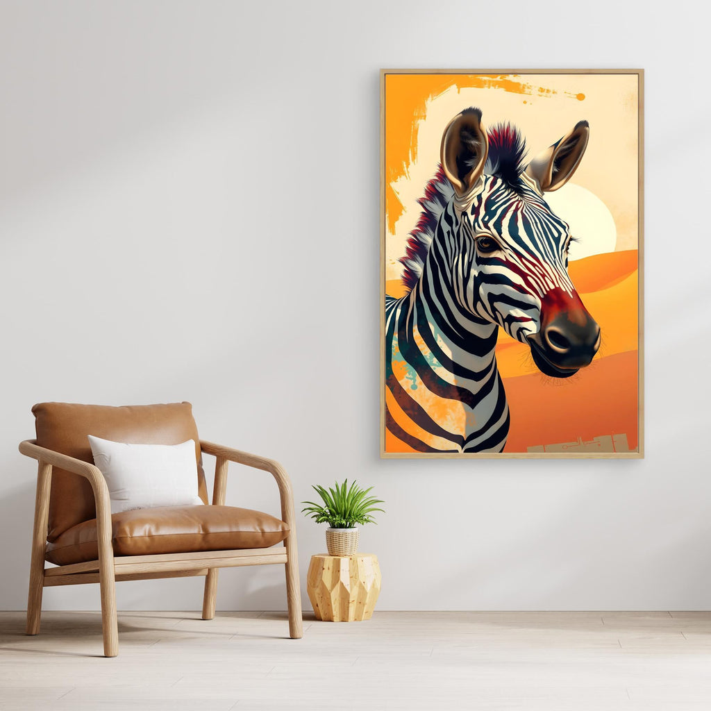 Digital Art Zebra in Desert