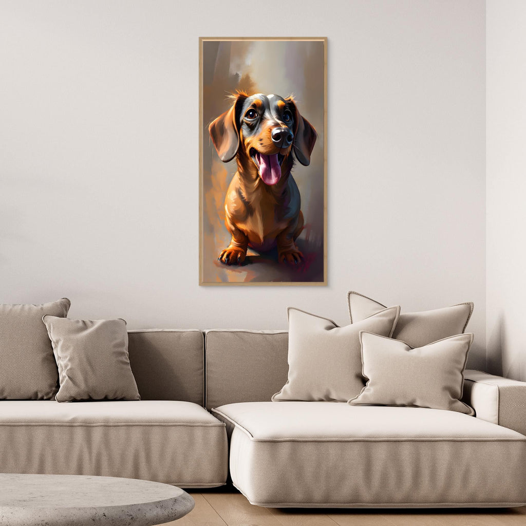 Abstract Happy Dachshund 
