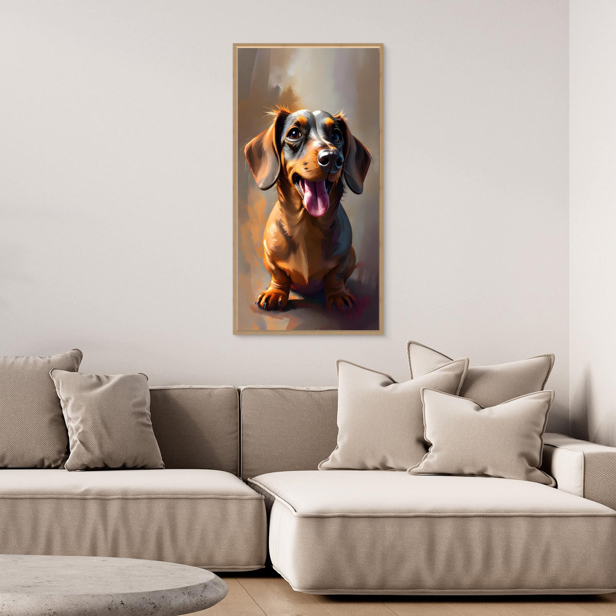 Abstract Happy Dachshund 