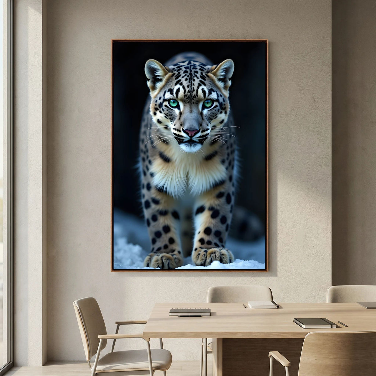 Snow Leopard Wall Canvas Minimalist Wall Decor
