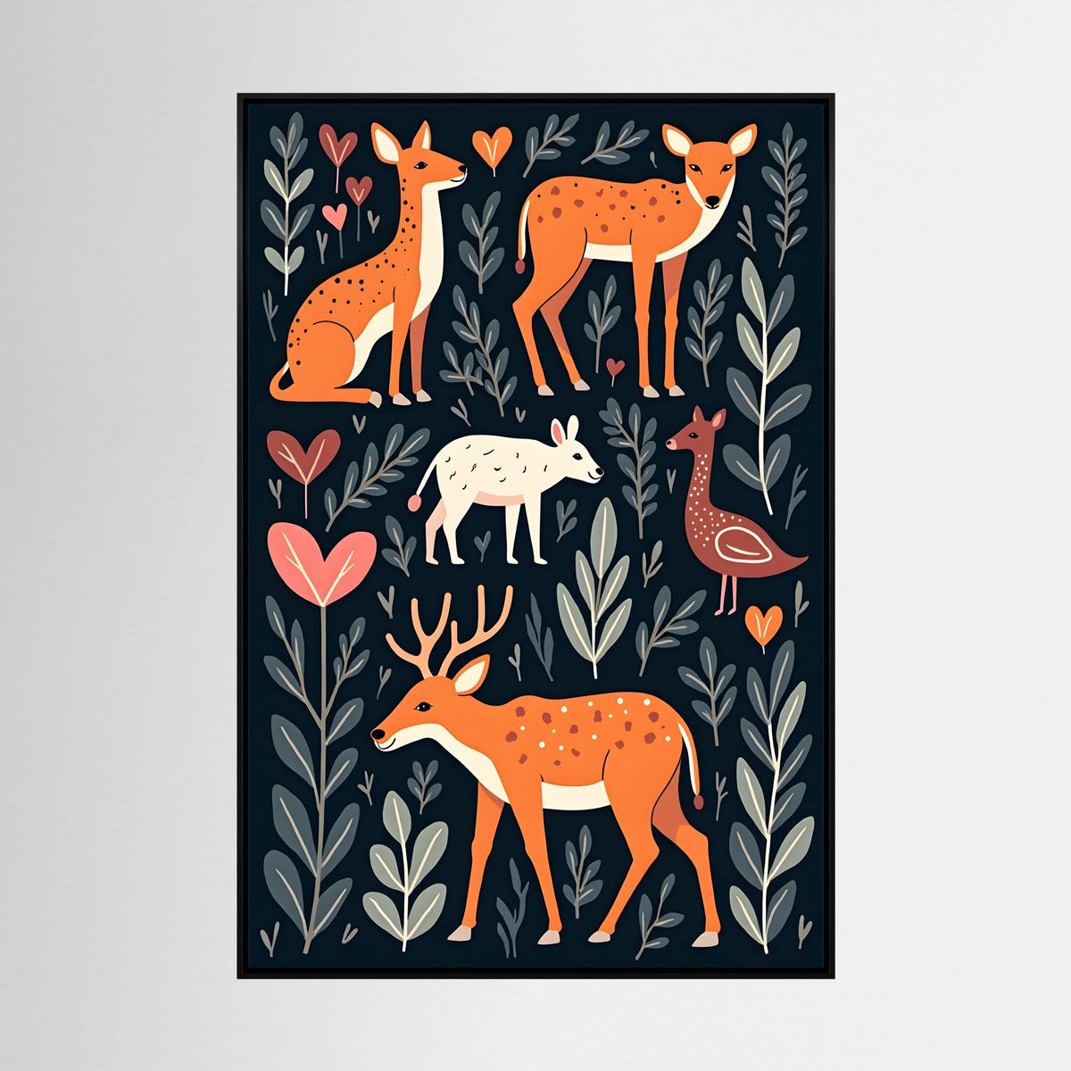 Abstract Forest with Hearts
