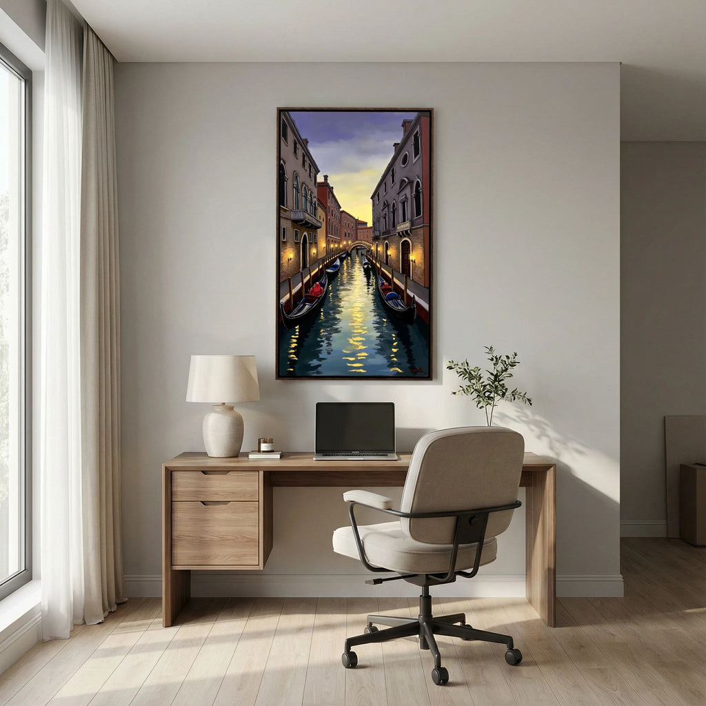 Venice River Scene Canvas Wall Art