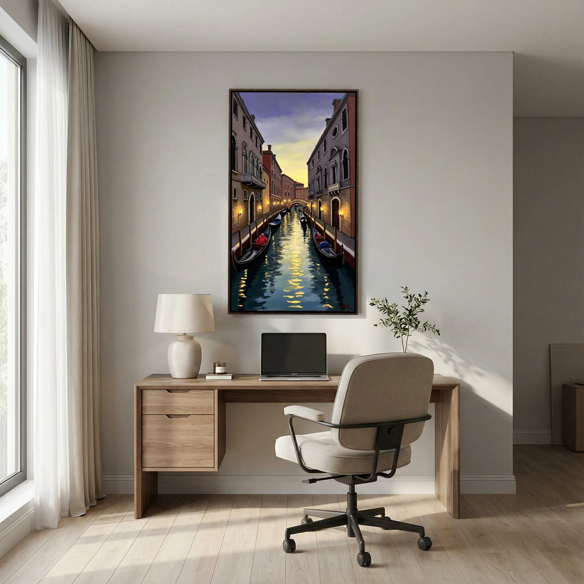 Venice River Scene Canvas Wall Art
