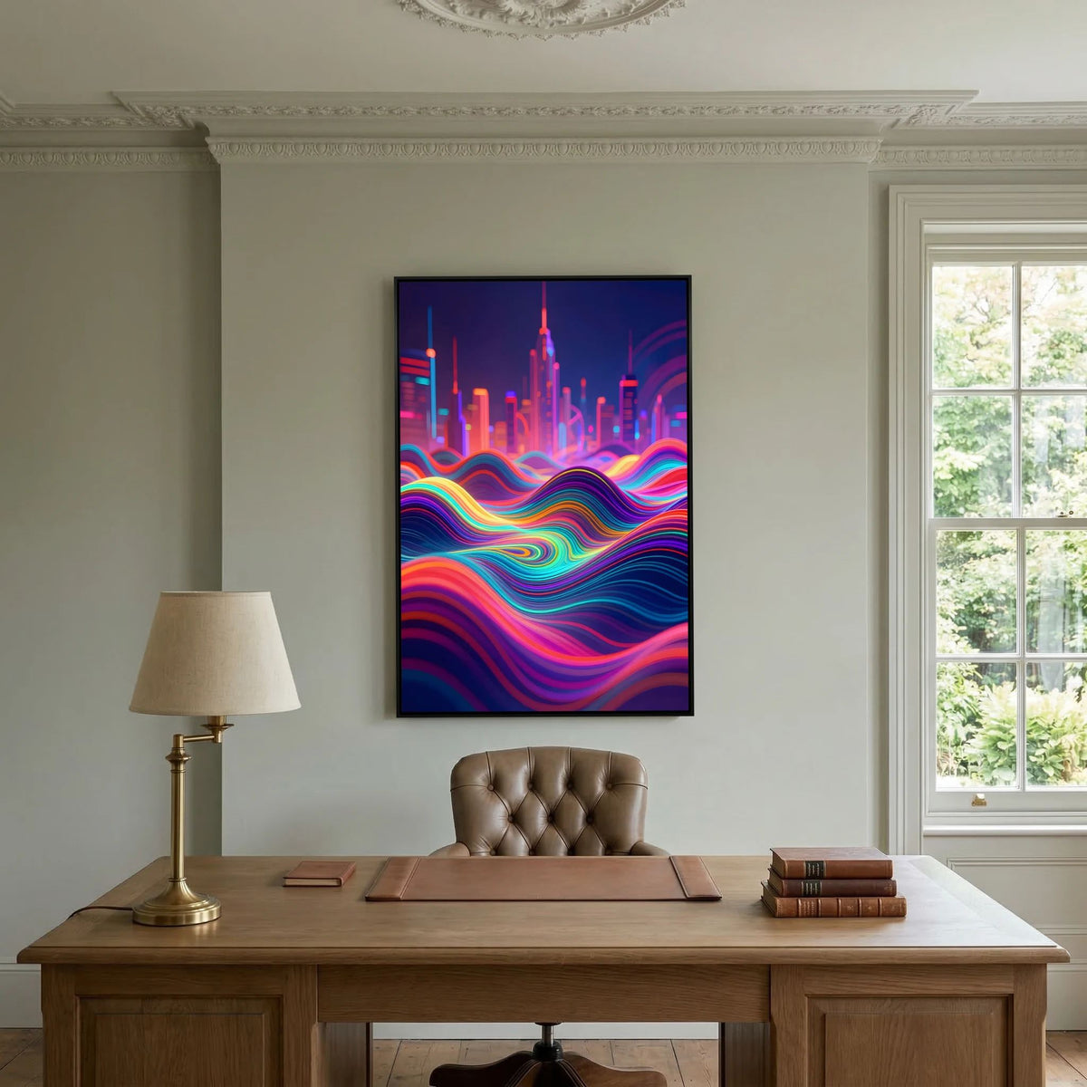 Neon City Vibes Canvas Wall Art