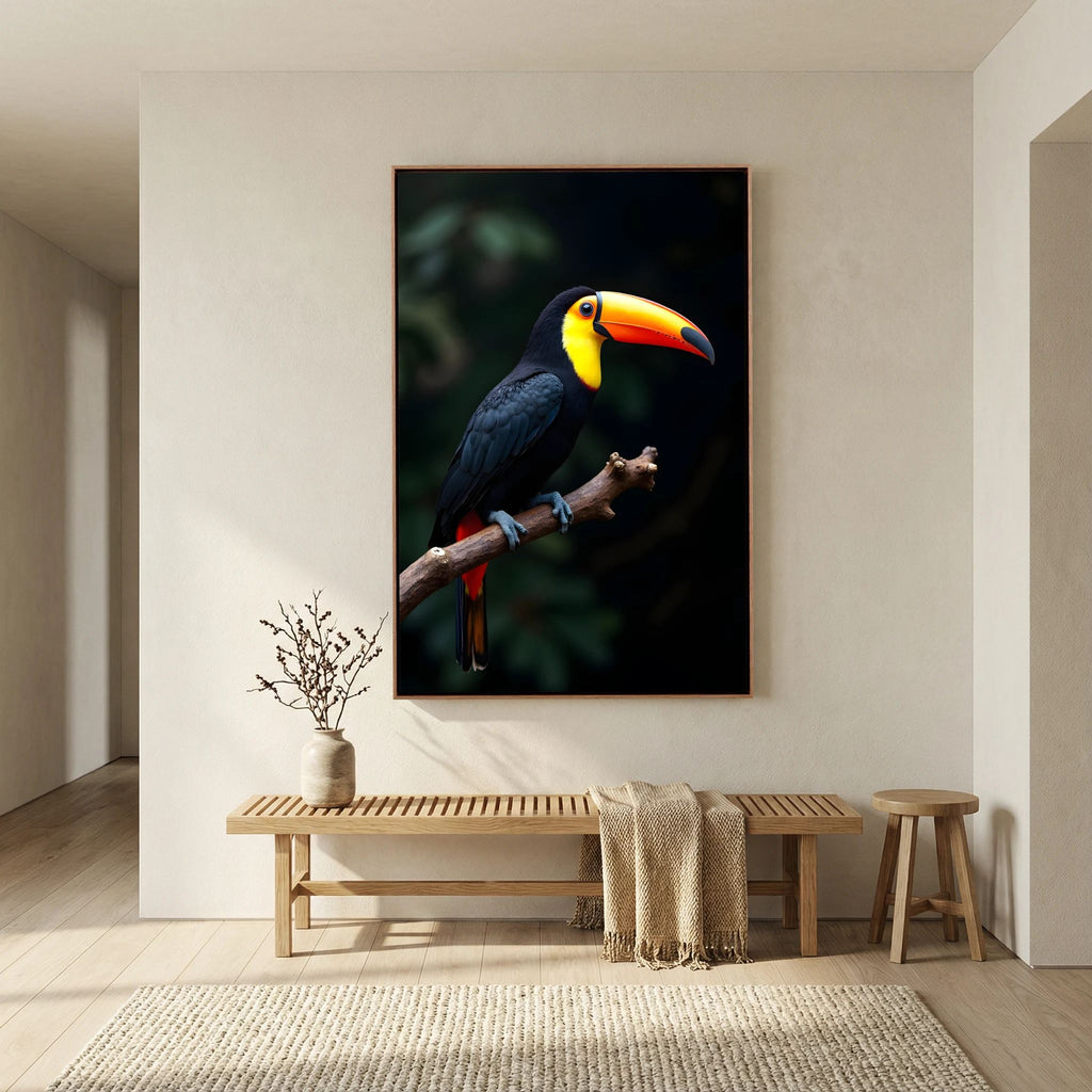 Toucan Wall Art Minimalist Canvas 