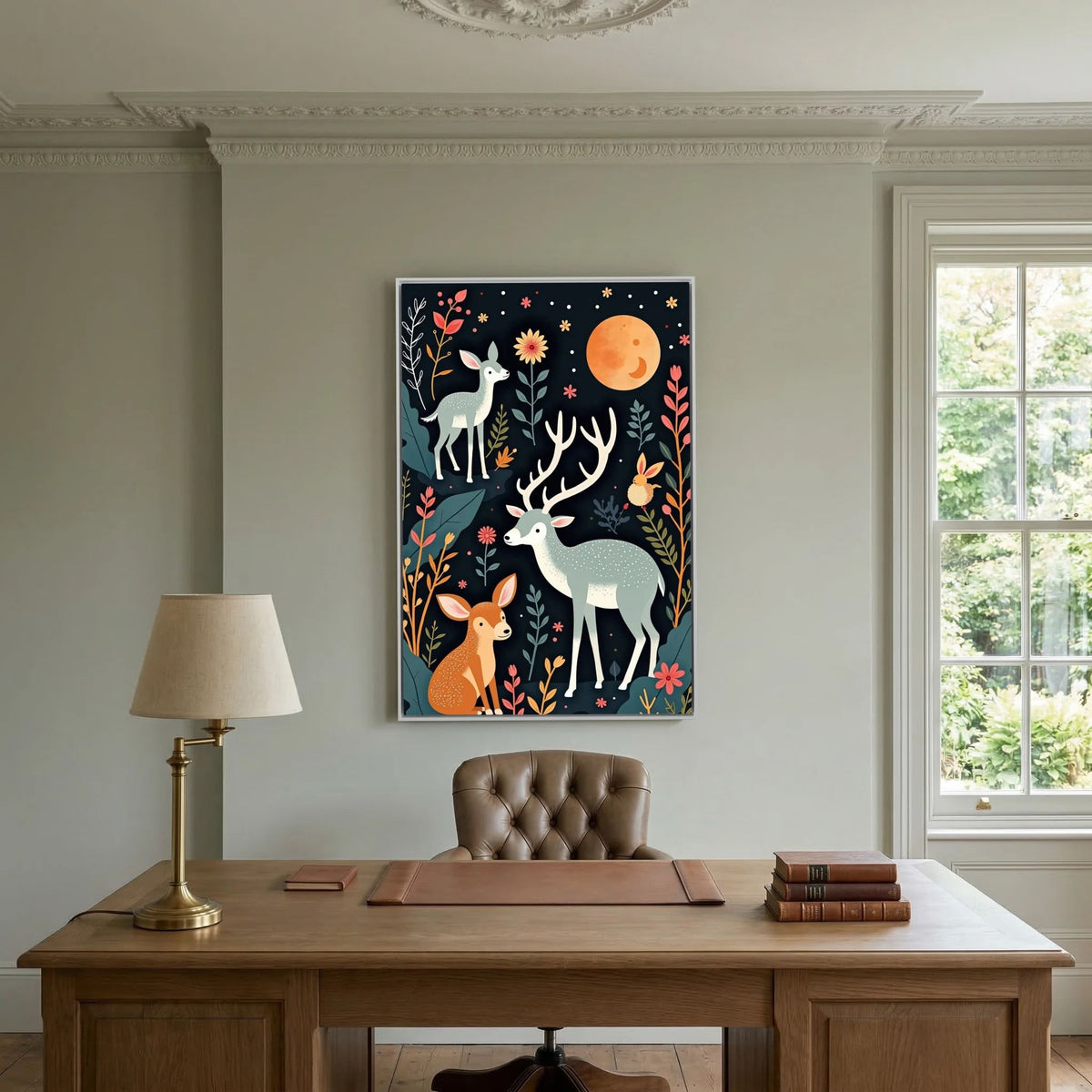 Abstract Deer Canvas