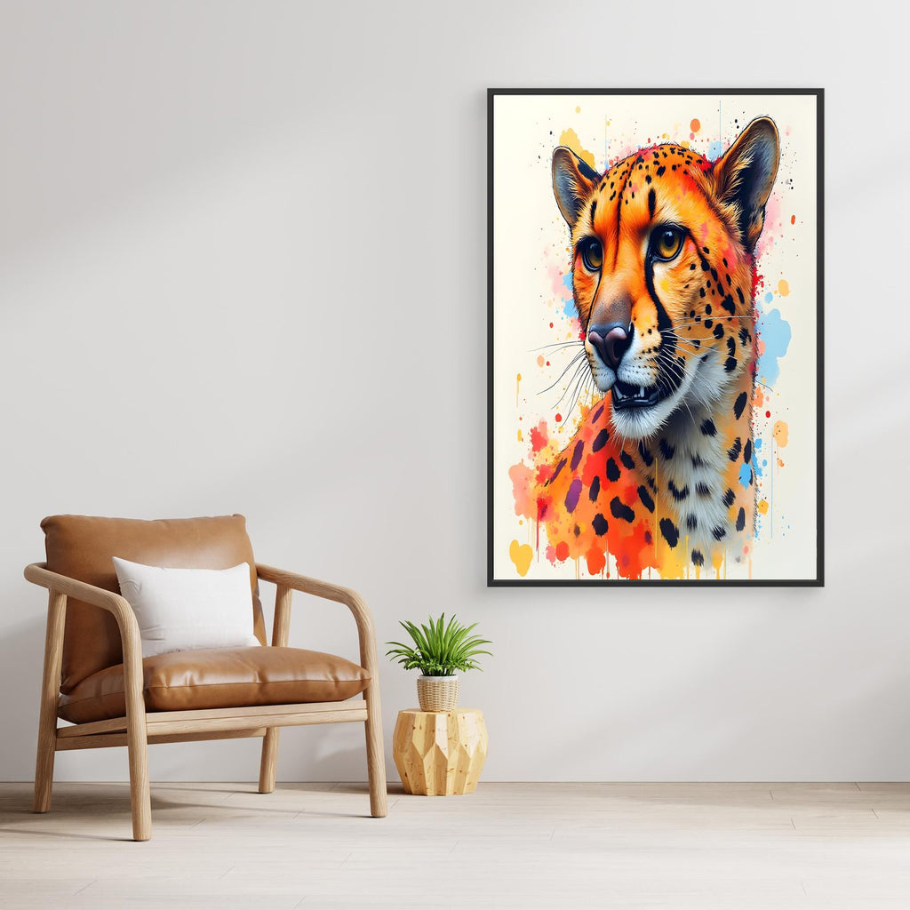 Abstract Cheetah Minimalist Ink Style
