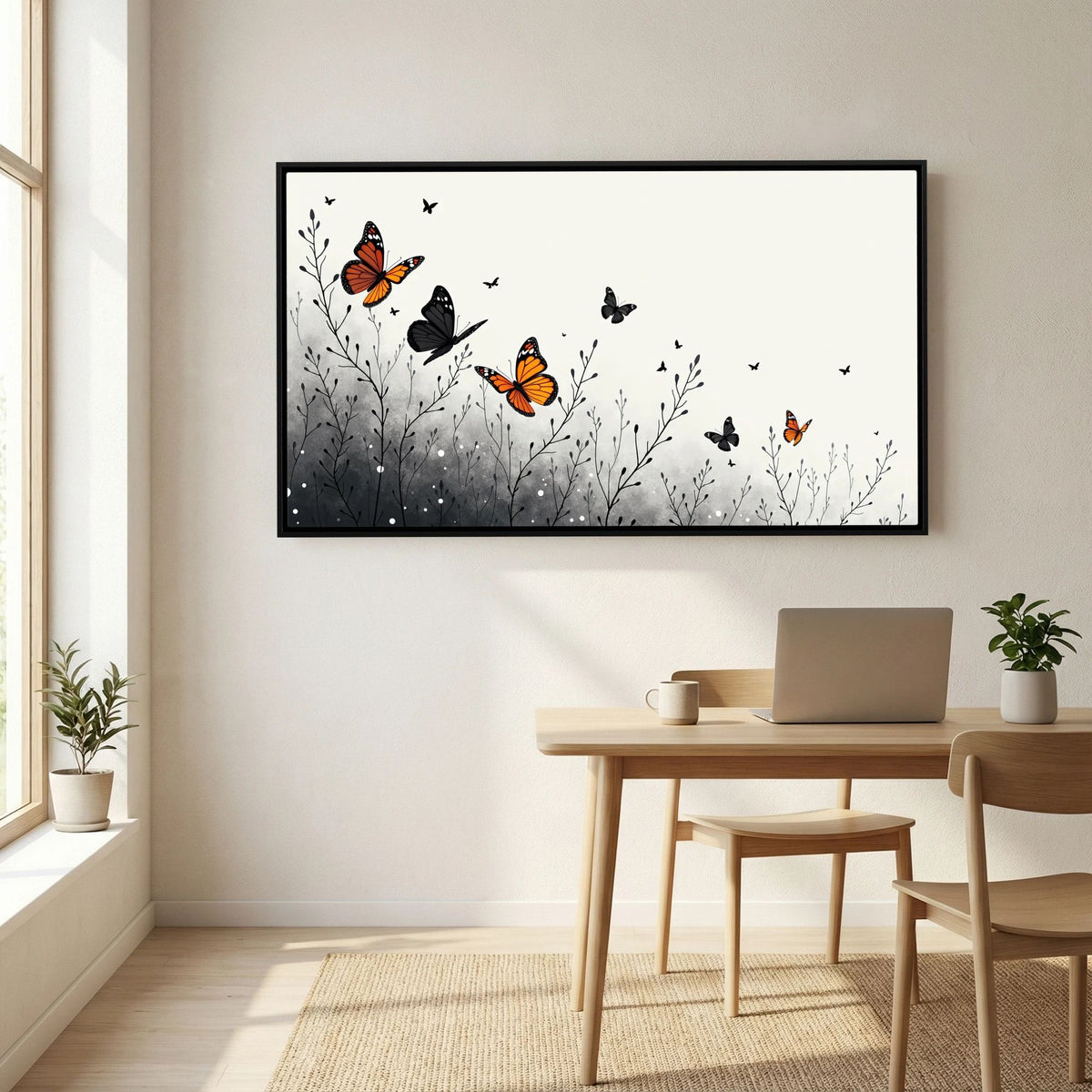 Butterfly In Flight Wall Canvas Art