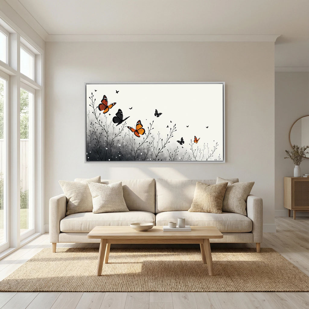 Butterfly In Flight Wall Canvas Art