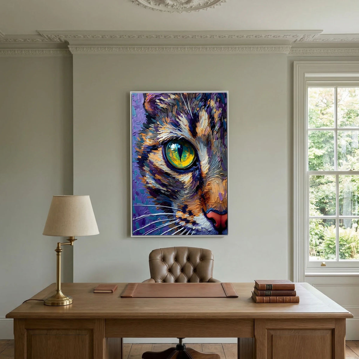 Abstract Domestic Cat Oil Style Canvas Minimalist Wall Decor